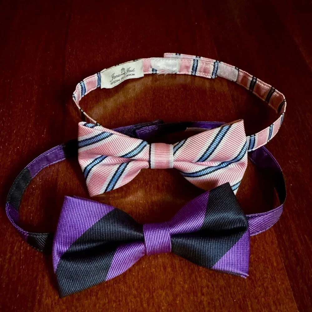 Janie and Jack Pink and Purple Bow Tie Set